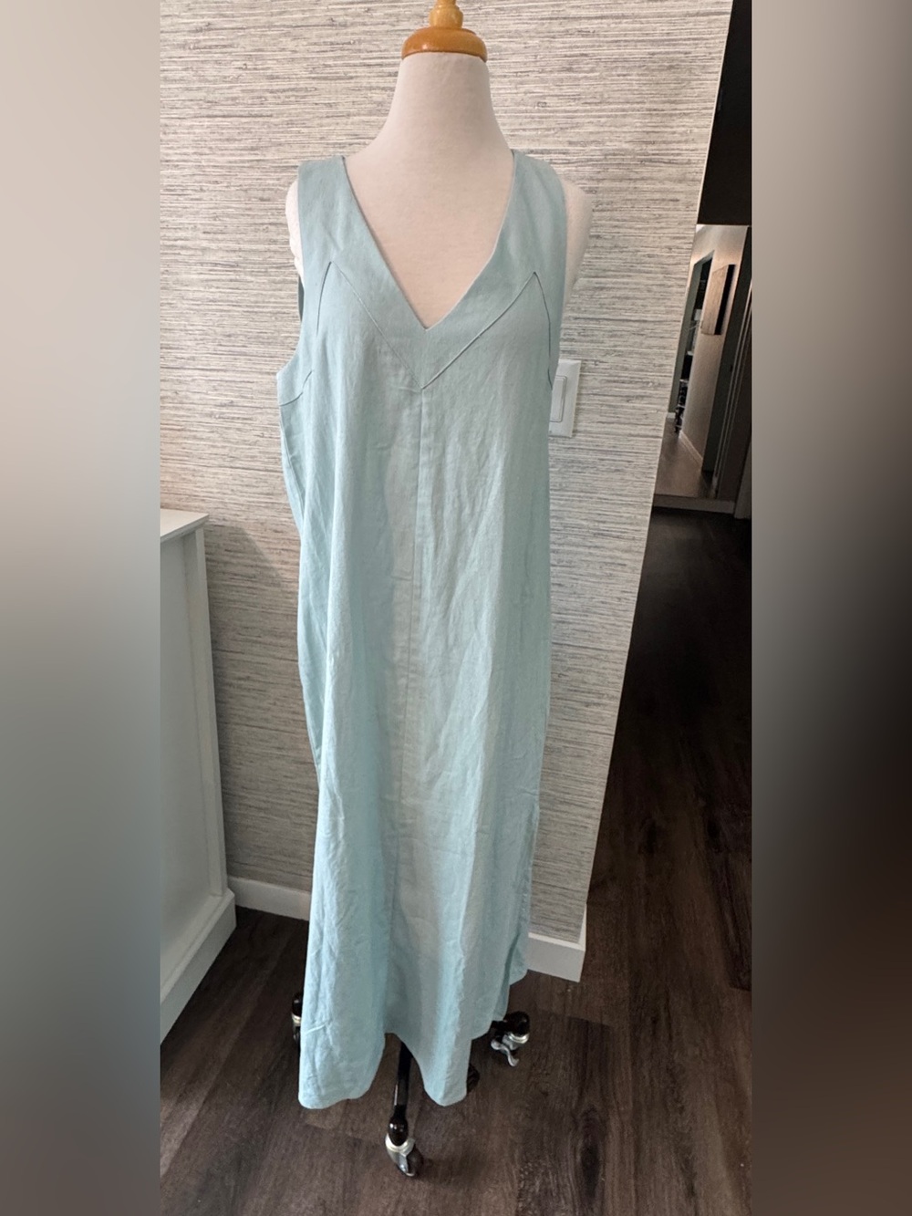DKNYC Light Blue Sleeveless V-Neck Maxi Coverup